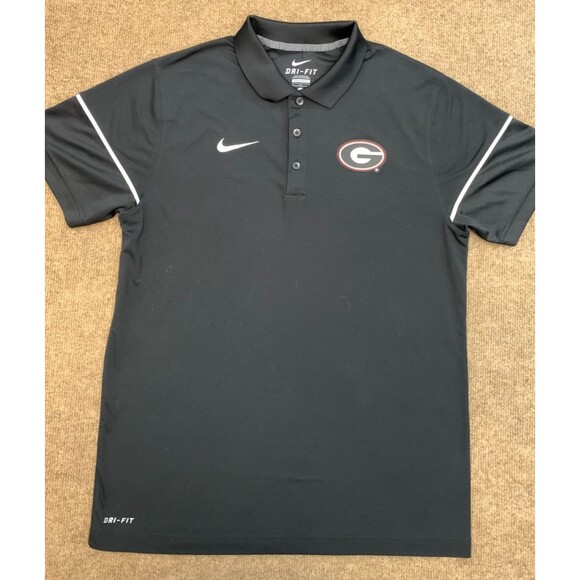 Nike Georgia Bulldogs Shirt Mens M Dri-Fit Performance UGA Short Sleeve Polo - Picture 1 of 7